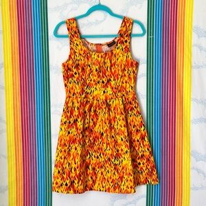 FOLTER flames print y2k style dress 100% cotton small hot topic goth